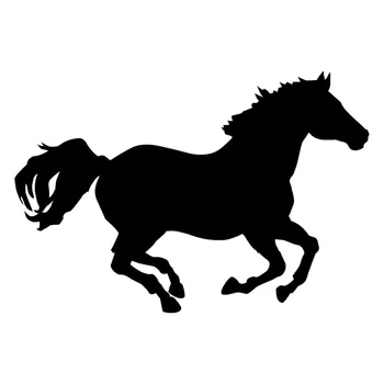 Бегущая лошадь Стильный виниловый стайлинг автомобиля Декоративные наклейки для автомобиля Черный /серебристый 14см * 8см