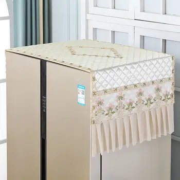 Европейский стиль Однодверное Кружевное Полотенце для холодильника Пылезащитный чехол для холодильника Тканевый Чехол для холодильника с двойной дверью 1 шт.