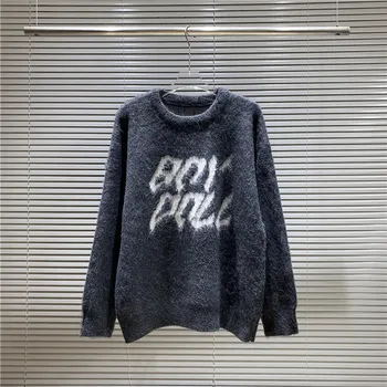 Элитный бренд, Осень-Зима, роскошный дизайнерский модный вязаный свитер с круглым вырезом, мужской новый теплый повседневный Шерстяной свитер 2021, мужская одежда